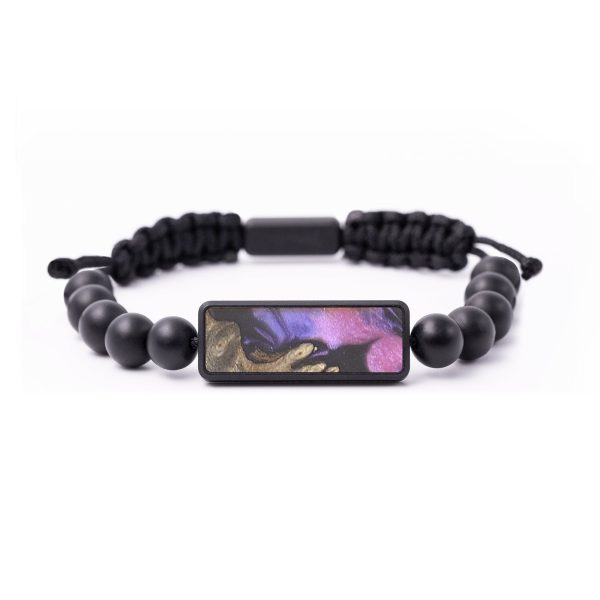 Onyx Bead Wood+Resin Bracelet - Ariella (Purple, 684819) Online Hot Sale