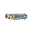 EDC Wood+Resin Pocket Knife - Wilfred (Teal & Gold, 687912) For Sale