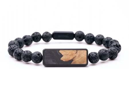 Lava Bead Wood+Resin Bracelet - Stuart (Pure Black, 687463) Online now