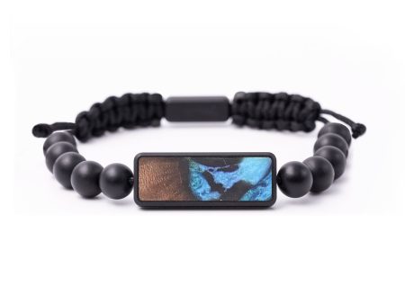 Onyx Bead Wood+Resin Bracelet - Joan (Blue, 683493) Hot on Sale