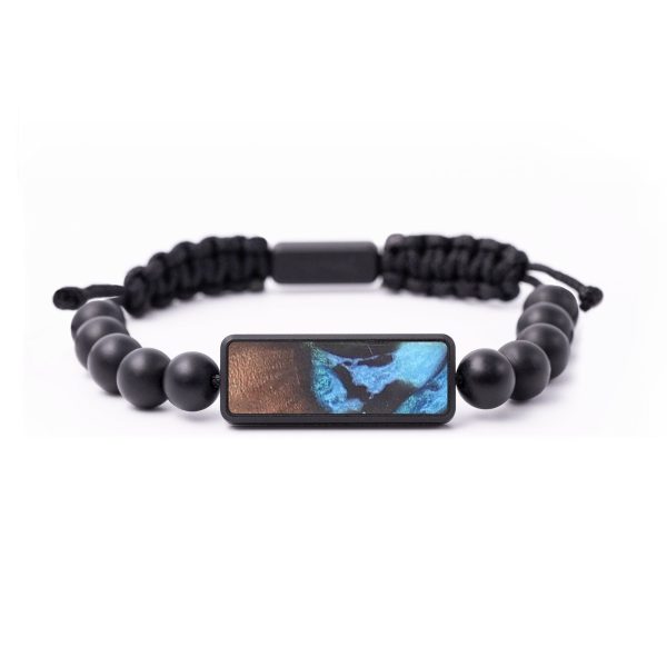 Onyx Bead Wood+Resin Bracelet - Joan (Blue, 683493) Hot on Sale