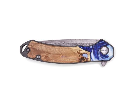 EDC Wood+Resin Pocket Knife - Adaline (Blue, 686191) Cheap