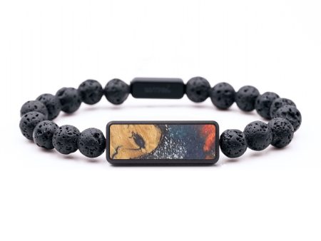 Lava Bead Wood+Resin Bracelet - Jimena (Cosmos, 687499) For Sale