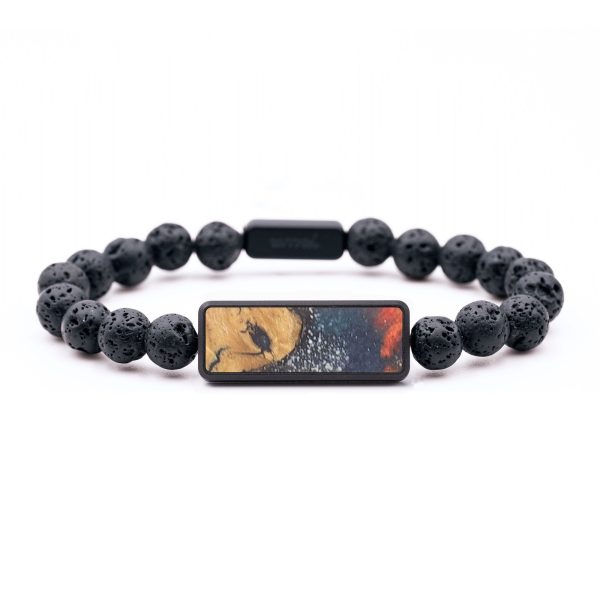 Lava Bead Wood+Resin Bracelet - Jimena (Cosmos, 687499) For Sale