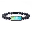 Lava Bead Wood+Resin Bracelet - Evelyn (Green, 687516) Online Hot Sale