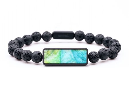 Lava Bead Wood+Resin Bracelet - Evelyn (Green, 687516) Online Hot Sale