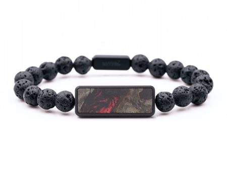 Lava Bead Wood+Resin Bracelet - Gladys (Red, 686252) Online Hot Sale