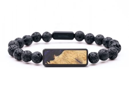 Lava Bead Wood+Resin Bracelet - Luka (Blue, 683501) Online