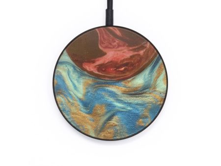 Circle ResinArt Wireless Charger - Neil (Teal & Gold, 686163) Cheap