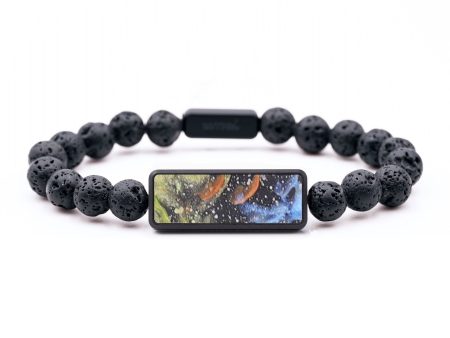 Lava Bead Wood+Resin Bracelet - Jacquelyn (Cosmos, 687413) For Sale