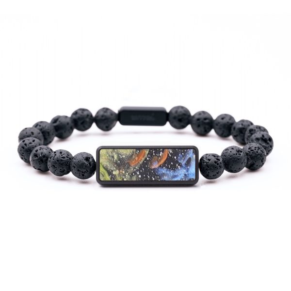 Lava Bead Wood+Resin Bracelet - Jacquelyn (Cosmos, 687413) For Sale