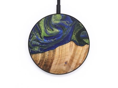 Circle Wood+Resin Wireless Charger - Arthur (Green, 688197) For Discount