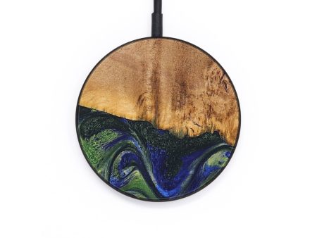 Circle Wood+Resin Wireless Charger - Aiden (Green, 688198) Online Hot Sale