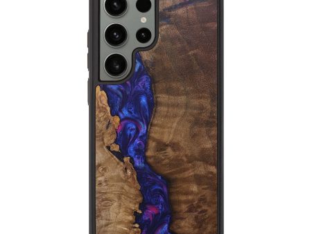 Galaxy S23 Ultra Wood+Resin Phone Case - Jenifer (Purple, 686697) on Sale