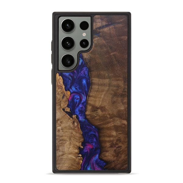 Galaxy S23 Ultra Wood+Resin Phone Case - Jenifer (Purple, 686697) on Sale