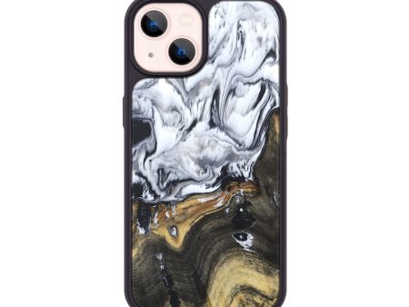 iPhone 14 Wood+Resin Phone Case - Aaron (Black & White, 688359) Online