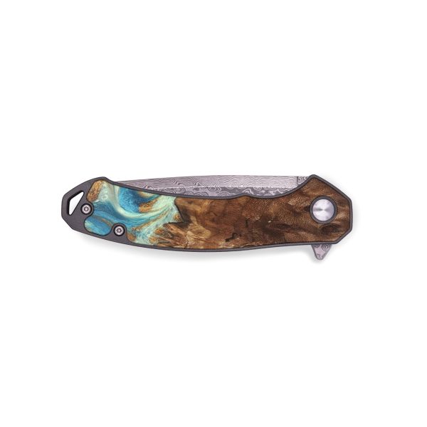 EDC Wood+Resin Pocket Knife - Sylvester (Teal & Gold, 685660) Online Hot Sale