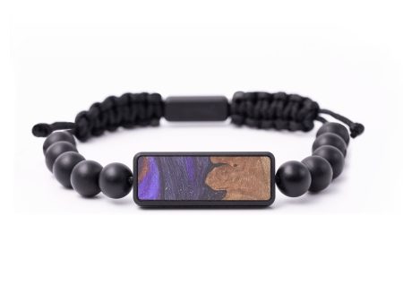 Onyx Bead Wood+Resin Bracelet - Timothy (Purple, 684826) For Cheap