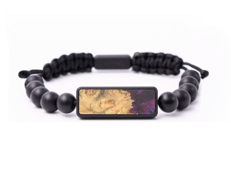 Onyx Bead Wood+Resin Bracelet - Ashlyn (Purple, 684827) on Sale