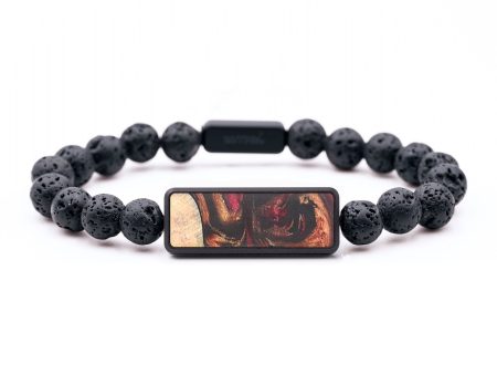 Lava Bead Wood+Resin Bracelet - Sylvester (Red, 683824) Supply