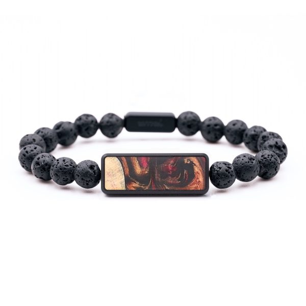 Lava Bead Wood+Resin Bracelet - Sylvester (Red, 683824) Supply