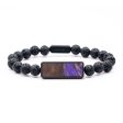 Lava Bead Wood+Resin Bracelet - Frank (Purple, 683472) Online Hot Sale