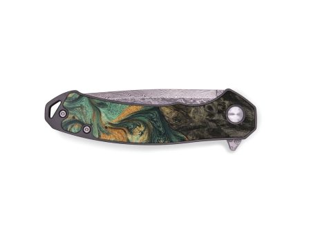 EDC Wood+Resin Pocket Knife - Wren (Green, 687263) Online now