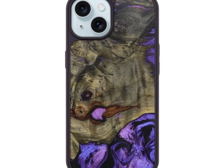 iPhone 15 Wood+Resin Phone Case - Angelica (Purple, 684283) For Discount