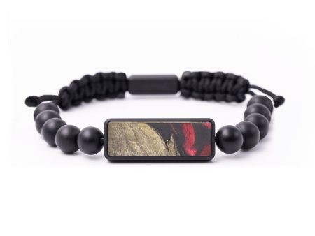 Onyx Bead Wood+Resin Bracelet - Johnny (Red, 686248) Fashion