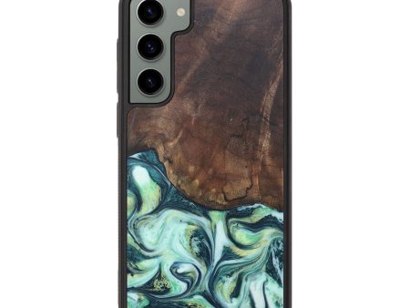 Galaxy S23 Plus Wood+Resin Phone Case - Estrella (Green, 684009) For Cheap