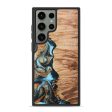 Galaxy S23 Ultra Wood+Resin Phone Case - Joanne (Teal & Gold, 684208) Supply