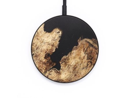 Circle Wood+Resin Wireless Charger - Adrianna (Pure Black, 685706) Online Hot Sale