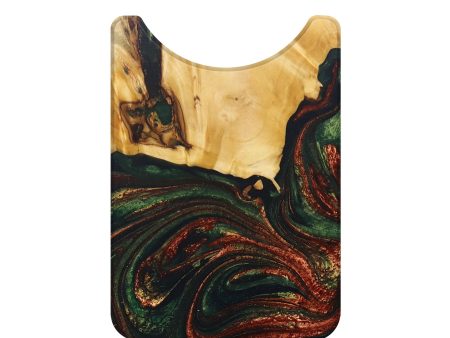 Live Edge Wood+Resin Wallet - Rosalie (Green, 683914) For Cheap