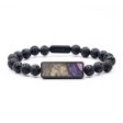 Lava Bead Wood+Resin Bracelet - Maggie (Purple, 684817) Online now