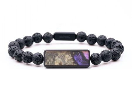 Lava Bead Wood+Resin Bracelet - Maggie (Purple, 684817) Online now