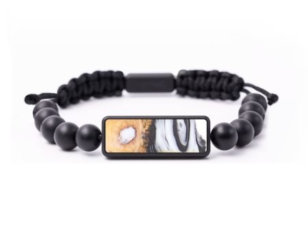 Onyx Bead Wood+Resin Bracelet - Marie (Black & White, 686230) Fashion