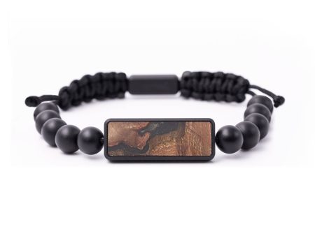 Onyx Bead Wood+Resin Bracelet - Mario (Wood Burl, 687433) Online now