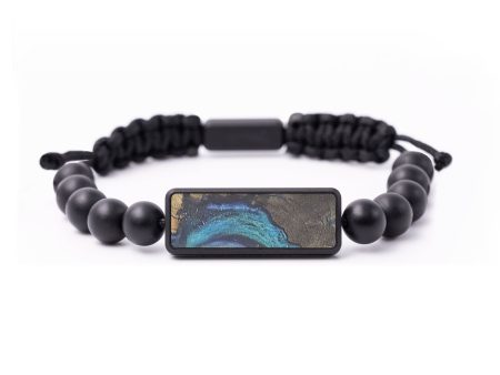 Onyx Bead Wood+Resin Bracelet - Angelo (Blue, 684867) For Discount