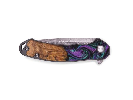 EDC Wood+Resin Pocket Knife - Vicky (Purple, 687314) Fashion