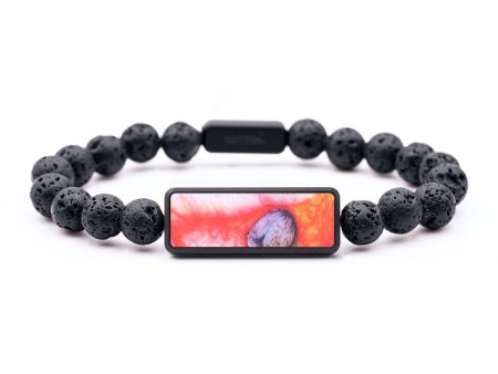 Lava Bead Wood+Resin Bracelet - Willard (Red, 687502) For Cheap