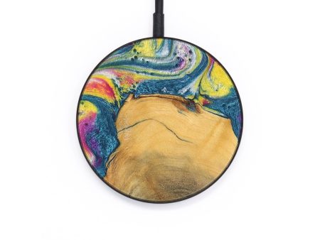 Circle Wood+Resin Wireless Charger - Arielle (Blue, 688194) For Sale