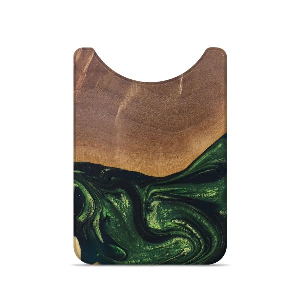 Live Edge Wood+Resin Wallet - Tom (Green, 684140) on Sale