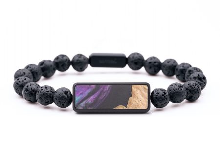 Lava Bead Wood+Resin Bracelet - Denzel (Purple, 684828) Online Hot Sale