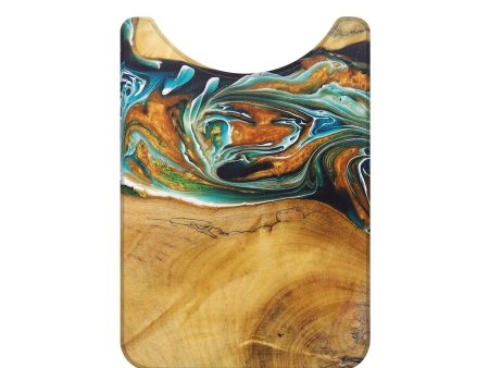 Live Edge Wood+Resin Wallet - Clarence (Teal & Gold, 685786) Supply