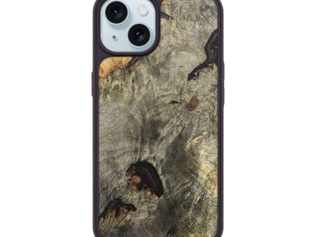 iPhone 15 Wood+Resin Phone Case - Alexis (Wood Burl, 686834) For Sale