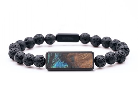 Lava Bead Wood+Resin Bracelet - Maeve (Blue, 683494) on Sale