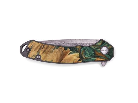 EDC Wood+Resin Pocket Knife - Tyson (Green, 687272) Sale