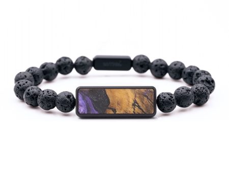 Lava Bead Wood+Resin Bracelet - Ronan (Purple, 684818) Supply