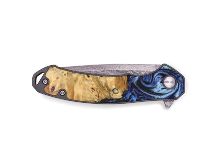 EDC Wood+Resin Pocket Knife - Janis (Blue, 687319) Fashion