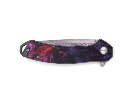 EDC Wood+Resin Pocket Knife - Viola (Red, 687793) Fashion